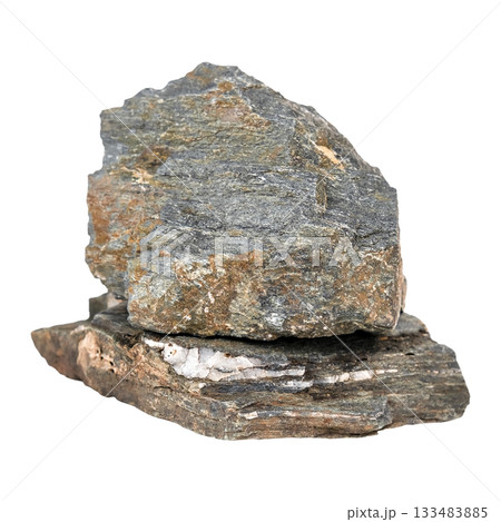 gray stone isolate on white background gray stone isolate on white background 133483885