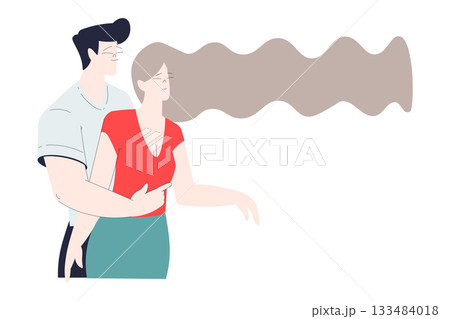 Man and Woman Romantic Couple Embrace Enjoy Love Story and Relationship Vector Illustration Man and Woman Romantic Couple Embrace Enjoy Love Story and Relationship Vector Illustration 133484018