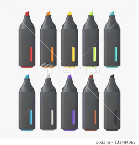marker pens in set isolated on white marker pens in set isolated on white 133484065