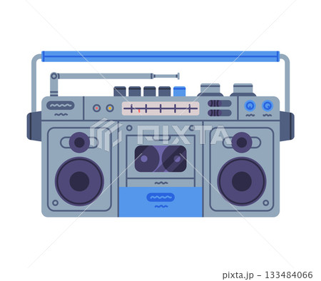 Retro Cassette Recorder for Music Listening Vector Illustration Retro Cassette Recorder for Music Listening Vector Illustration 133484066