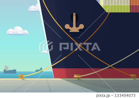 big full cargo ship parked at port big full cargo ship parked at port 133484073