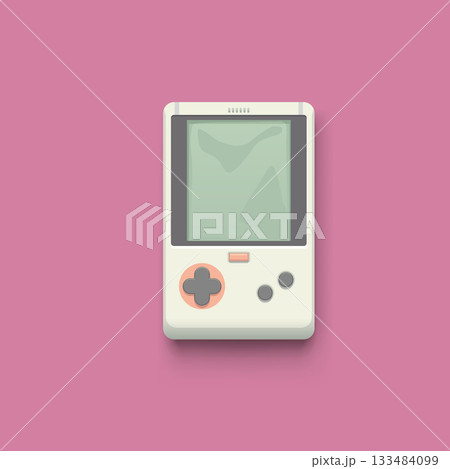 a retro handheld game console on pink a retro handheld game console on pink 133484099