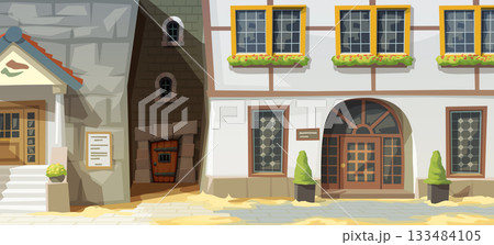 a medival houses with old town street 133484105