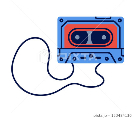 Retro Cassette as Compact Tape Device Vector Illustration Retro Cassette as Compact Tape Device Vector Illustration 133484130