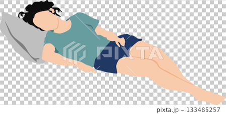 一個女人睡午覺的插圖 133485257