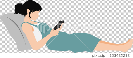 一個女人睡午覺的插圖 133485258