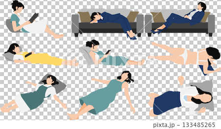 一個女人睡午覺的插圖 一個女人睡午覺的插圖 133485265