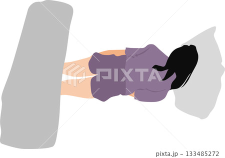 昼寝をする女性のイラスト 昼寝をする女性のイラスト 133485272