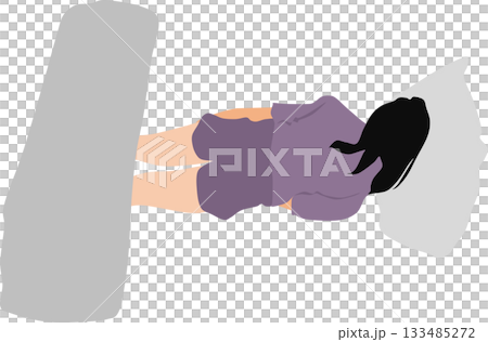 昼寝をする女性のイラスト 昼寝をする女性のイラスト 133485272