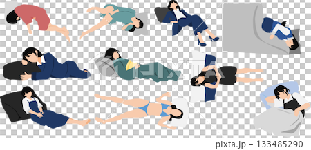 一個女人睡午覺的插圖 一個女人睡午覺的插圖 133485290