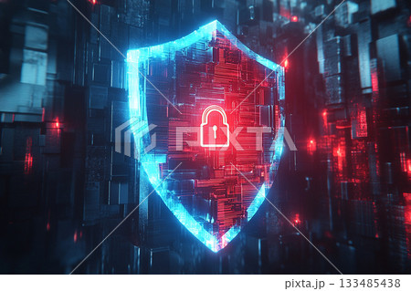 Image of data processing and padlock. Computer security day and celebration concept digitally generated image. 133485438