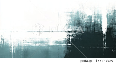 Contemporary Still Life with Digital Noise Expressive Abstraction in Distressed Cool Tones Overlay 133485589