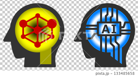 Future AI brain icon evolving with advanced technology Future AI brain icon evolving with advanced technology 133485658