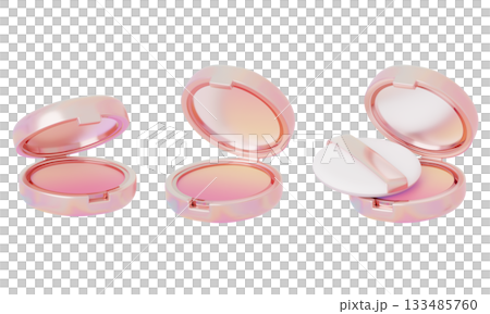 cartoon style make up powder compact 3D graphic cartoon style make up powder compact 3D graphic 133485760
