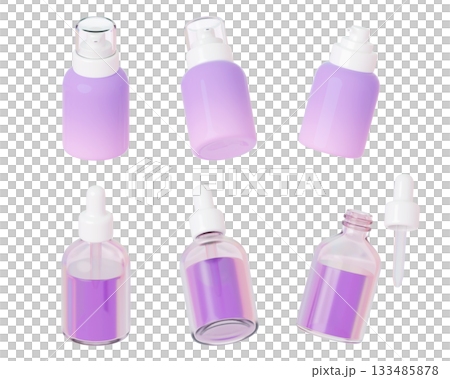 cartoon style skin care product 3D graphic 133485878