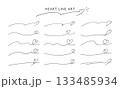 手書き風ハート線セット　モノトーン 133485934