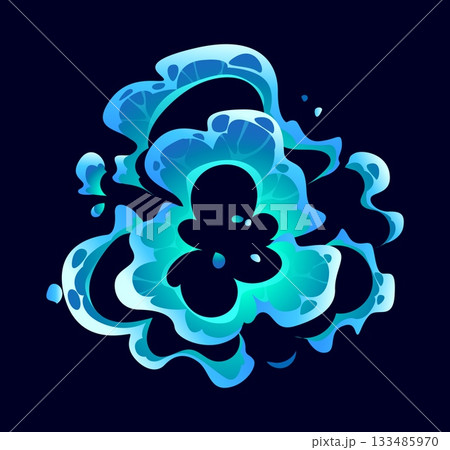 Cartoon water splash, translucent shapes in...のイラスト素材 [133485970] - PIXTA