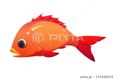 Cartoon Japanese red sea bream, tai, madai snapper, pagrus major fish, symbolizing good luck and prosperity in Japan culture. Isolated vector new year seafood, festive food for cultural event Cartoon Japanese red sea bream, tai, madai snapper, pagrus major fish, symbolizing good luck and prosperity in Japan culture. Isolated vector new year seafood, festive food for cultural event 133486034