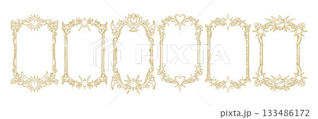 Magic star frame, tarot card decor hand drawn celestial occult border spiritual astrology decoration Magic star frame, tarot card decor hand drawn celestial occult border spiritual astrology decoration 133486172