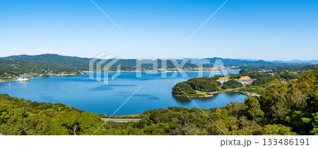 静岡県浜松市大草山展望台より浜名湖パノラマ写真 静岡県浜松市大草山展望台より浜名湖パノラマ写真 133486191