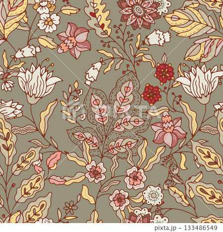 Warm Botanical Heirloom Bloom Layout 133486549