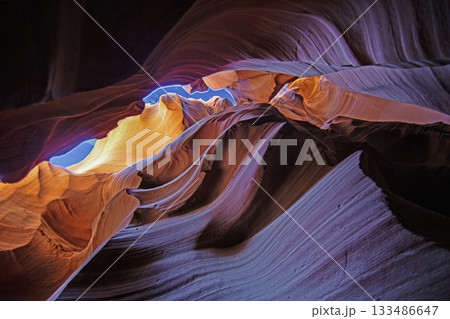 Antelope Canyon light opening in sandstone Antelope Canyon light opening in sandstone 133486647