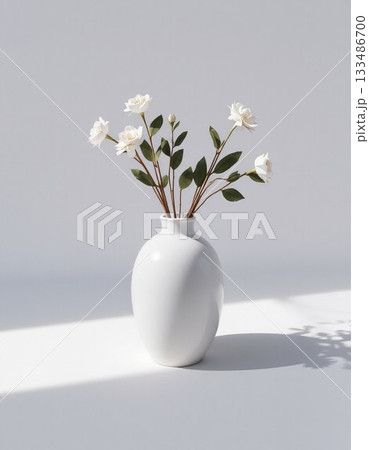 white flower in vase 133486700