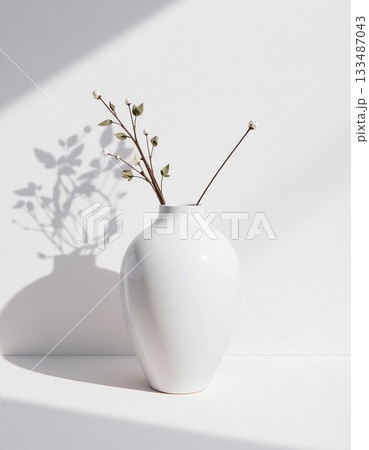 vase with flower on white background vase with flower on white background 133487043