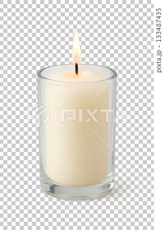 白いガラスキャンドルのシンプルな切り抜き素材 133487435