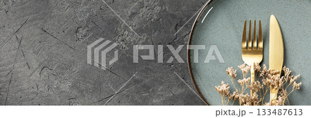 Elegant Culinary Flat-Lay Collection with Gold Cutlery, Ceramics, Vintage Utensils, Spices, Textiles, Greenery, and Table Styling Elements Elegant Culinary Flat-Lay Collection with Gold Cutlery, Ceramics, Vintage Utensils, Spices, Textiles, Greenery, and Table Styling Elements 133487613