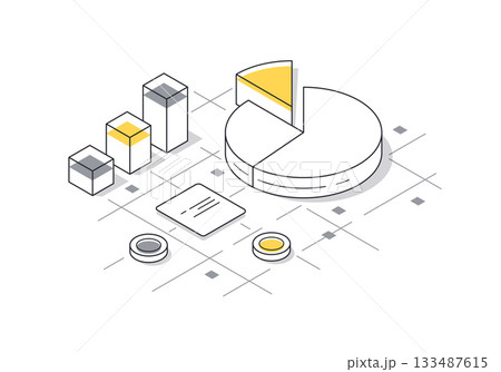 Financial activity analytics charts and reports,Accounting service for business concept isometric line vector illustration Financial activity analytics charts and reports,Accounting service for business concept isometric line vector illustration 133487615