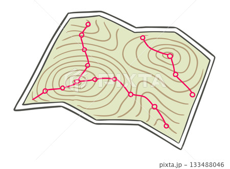登山地図のイラスト 登山地図のイラスト 133488046