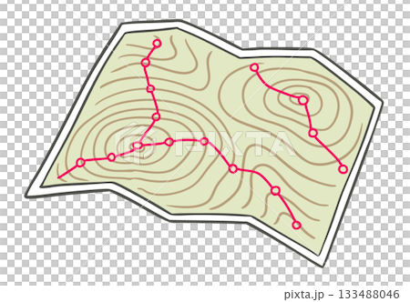 登山地図のイラスト 登山地図のイラスト 133488046