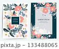 Vector Illustration Template Set of Winter Blooms Camellia, Plum Blossom, and Narcissus 133488065