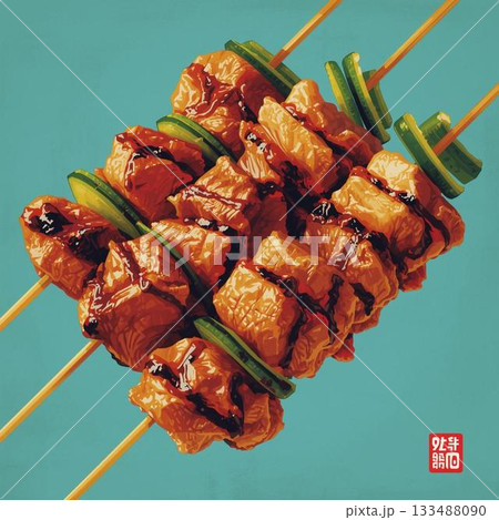 美味しそうな焼き鳥 133488090