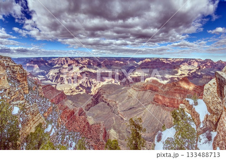 Grand Canyon colorful winter canyon panorama 133488713