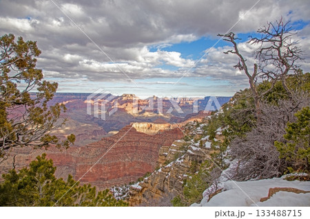 Grand Canyon sunset light on rocky cliffs Grand Canyon sunset light on rocky cliffs 133488715