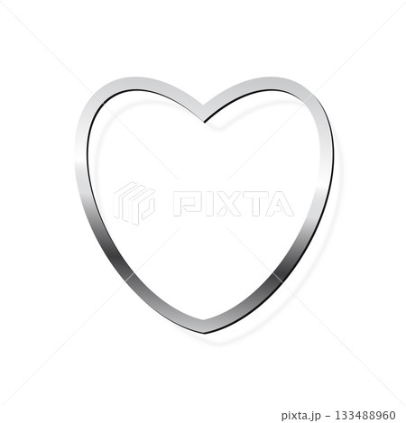 Silver heart photo frame on white background. Steel game button. Blank space for picture, painting, card. 3d realistic chrome empty template vector illustration. Simple object mockup Silver heart photo frame on white background. Steel game button. Blank space for picture, painting, card. 3d realistic chrome empty template vector illustration. Simple object mockup 133488960