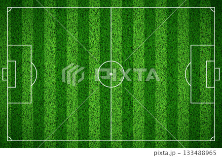 Soccer grass field top view. Green pitch. Sport stadium for baseball or football. Realistic turf texture background. Place for sport match, competition, championship. Vector illustration Soccer grass field top view. Green pitch. Sport stadium for baseball or football. Realistic turf texture background. Place for sport match, competition, championship. Vector illustration 133488965