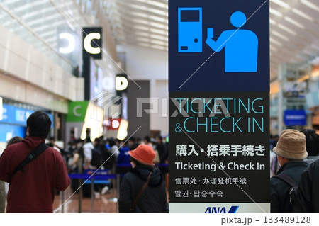 航空券購入　搭乗手続き　チケット発券　航空券　チェックイン 133489128