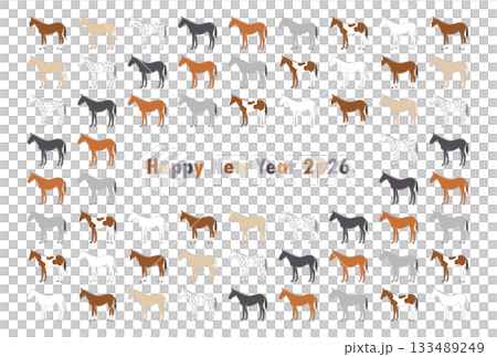 2026 Year of the Horse New Year's Card (various horse breeds) 133489249