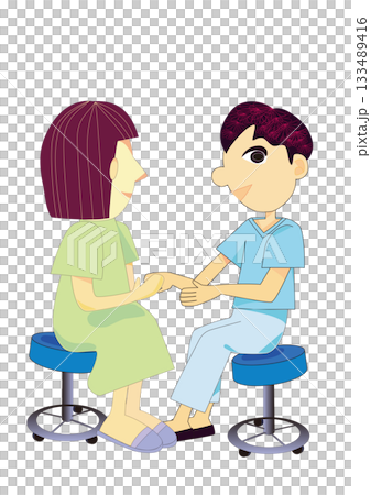 Doctor and patient care scene illustration 133489416