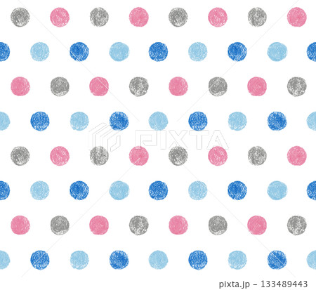 色鉛筆で描いた水玉模様(シームレス) 色鉛筆で描いた水玉模様(シームレス) 133489443