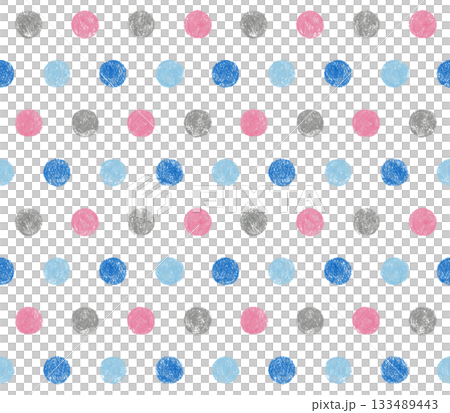 色鉛筆で描いた水玉模様(シームレス) 色鉛筆で描いた水玉模様(シームレス) 133489443