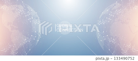 Global network connection banner design template. Header social network communication in the global business concept. Big data visualization. Internet technology Global network connection banner design template. Header social network communication in the global business concept. Big data visualization. Internet technology 133490752