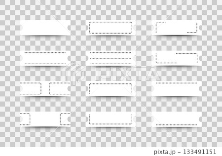 White coupons - a vector set of blank templates for discounts, gifts, and promotions. EPS 10 133491151
