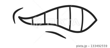 Comic contemptuous smirking toothy mouth Comic contemptuous smirking toothy mouth 133492559