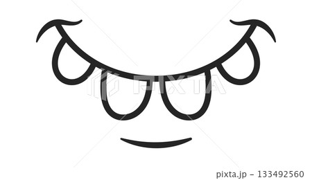 Silly smiling mouth comic caricature 133492560