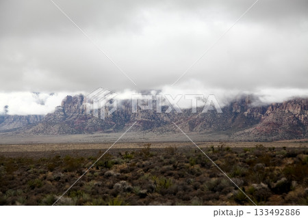 View of landscape red rock canyon national park at nevada,USA. View of landscape red rock canyon national park at nevada,USA. 133492886