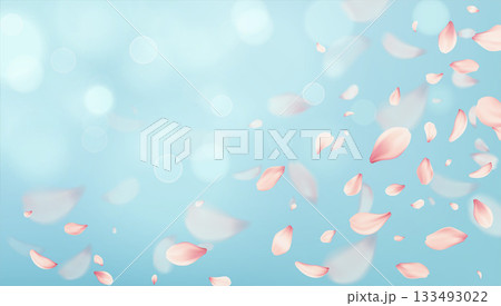 Vector, Illustration, Background, Soft Pink Petals Floating in Sky Vector, Illustration, Background, Soft Pink Petals Floating in Sky 133493022